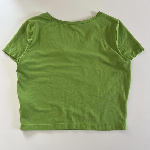 Wild Fable V-Neck Crop‎ Top in Vibrant Brat Green Size L - Picture 2 of 5